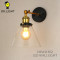 Industrial Adjustable Arm Clear Triangle Glass Wall Sconce, 3 Colors Black/Gold/Chrome Vintage Wall Light