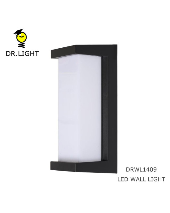 Modern Waterproof LED Outdoor Wall Light, Black Frame Sconce Lamp